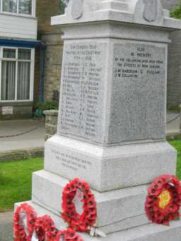 Close up of two sides of Middleton-in-Teesdale War Memorial 2016
